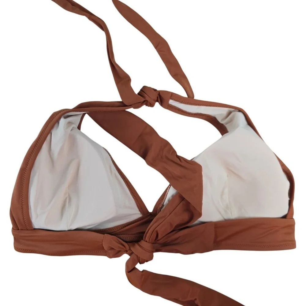 Women's Bikini Top Bundle Pink‎ Leopard & Brown Triangle Halter Swim Tops XL